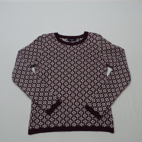 Holebrook Sweden Burgundy Nordic Cotton Sweater Size Small - Picture 9 of 9